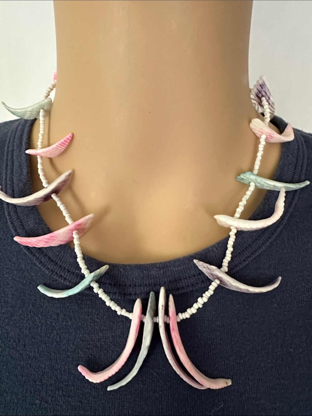 Vintage Handcrafted Multicolor Puka Shell Necklace - Women Jewelry